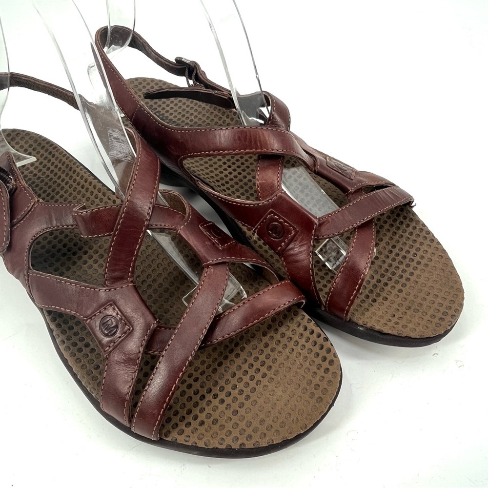 MERRELL Agave Brown Sandals Leather Strappy 11 Women Outdoor Hiking Open Toe - Picture 7 of 10